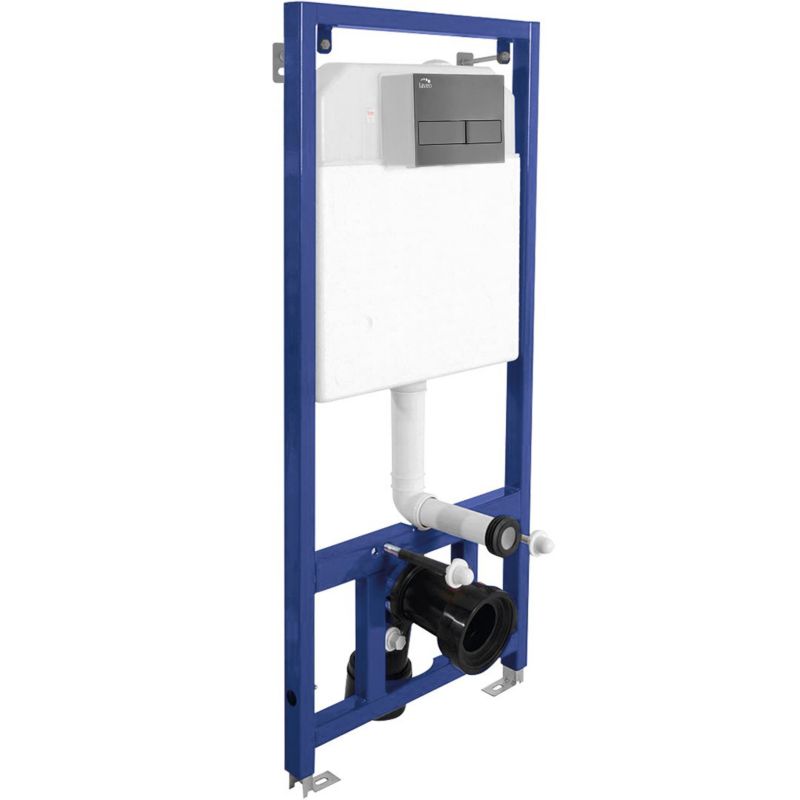 Stelaż podtynkowy do WC Laveo Akan grafitowy przycisk ABS lekka zabudowa 1 szt.