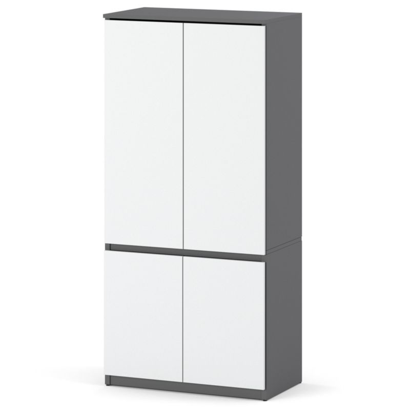 Szafa Hurtownia-Mebli 4 Drzwi Posti 80cm Szary Mat Biały Mat 80x50x180 cm 1szt.