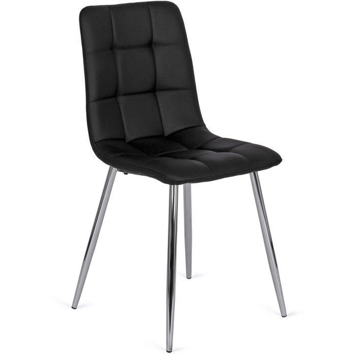 Krzesło Enzo Czarne Mebel Elite Ekoskóra Do Jadalni 1 szt