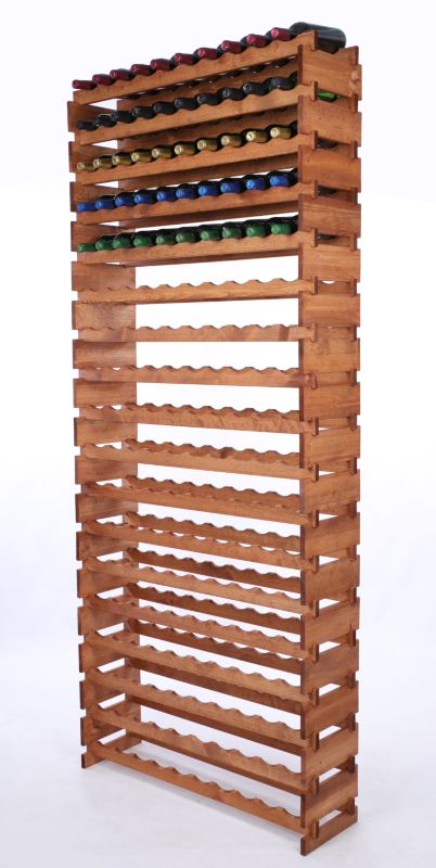 Stojak na wino MODO24 regał modułowy na butelki 18 leżni x 10 butelek montaż bez narzędzi impregnacja brązowa 1 szt.