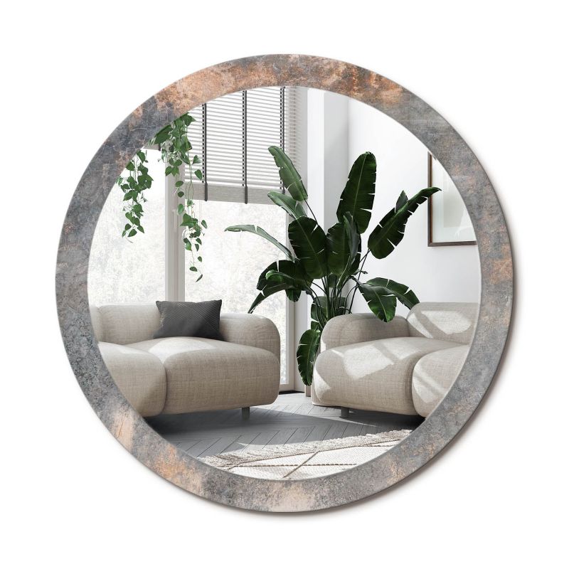 Lustro Okrągłe Tulup Vintage Beton 100 cm Industrialne Na Podkładzie 1 szt.