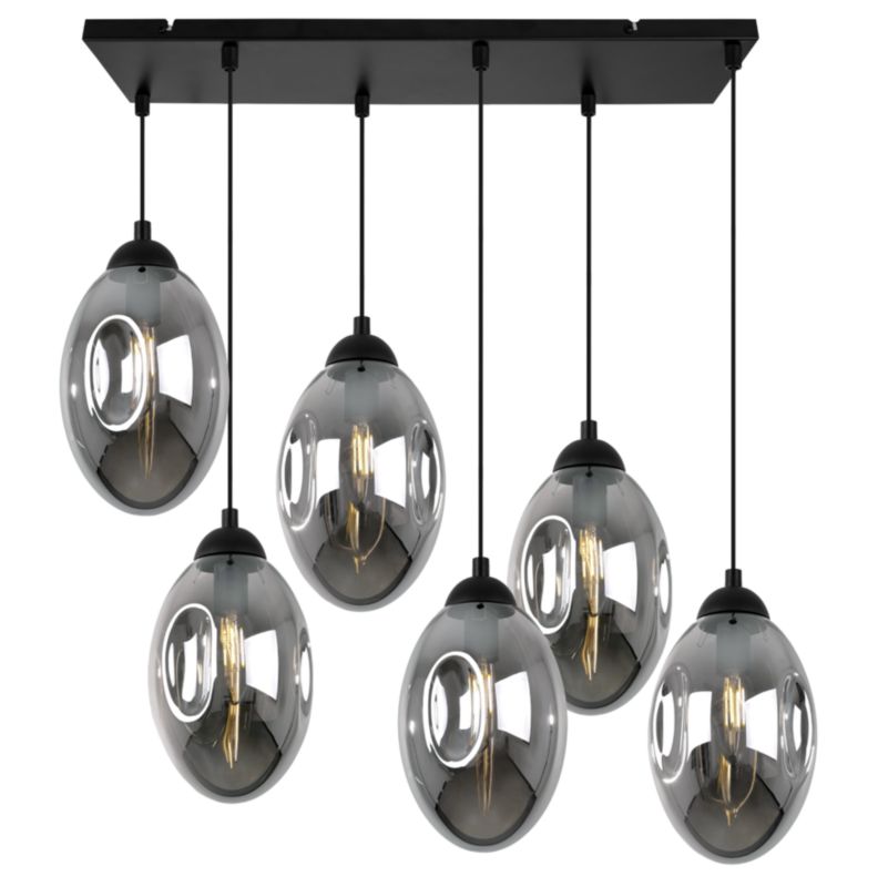 Lampa sufitowa wisząca Light Home LH Vigo 6x E14 60W czarny 1szt.