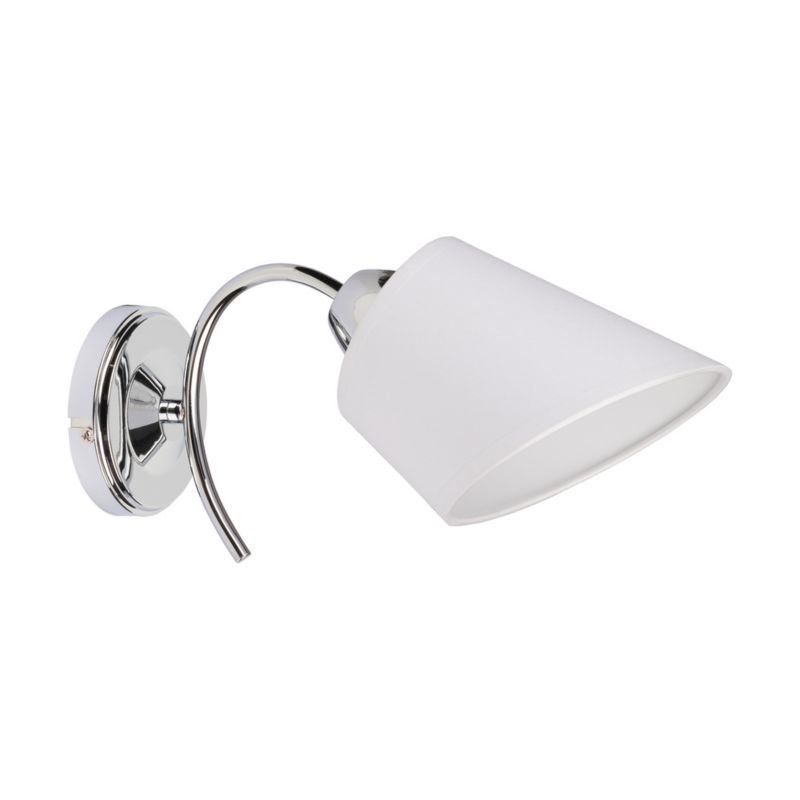 Kinkiet SPOT Light 1xE27 Max.40W Klasyczne Połączenie Chromu z Białym Abażurem, Polski Producent, 1 szt.