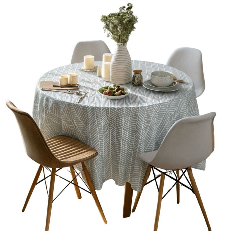 Obrus dekoracyjny do domu i ogrodu okrągły 160 cm Nizza e-floor geometryczny szary 1 szt