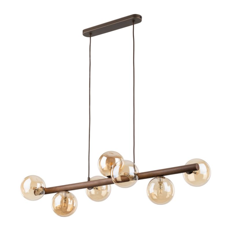Lampa TK-Lighting Estera Wood Orzech Bursztyn Lampa Wisząca 7Xg9 - 1 szt.