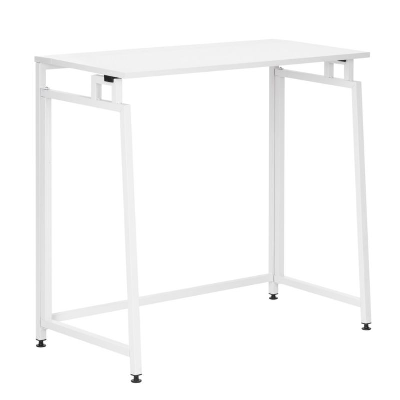 Biurko gabinetowe Springos stolik do nauki składany, komputerowy 80 cm drewniane, białe 1 szt.