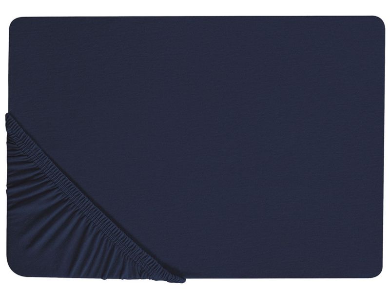 Prześcieradło z gumką Hofuf Bawełna 180x200 cm Granatowy 1 szt.
