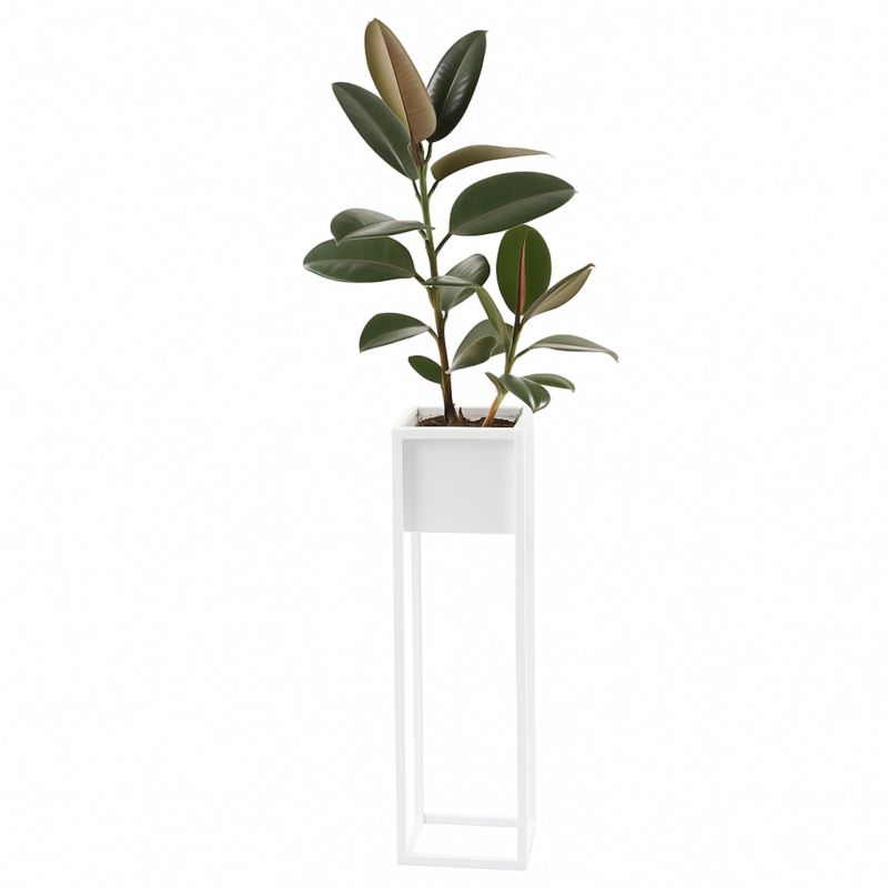 Kwietnik stojący JAKPOL Cubo Loft 70 cm metalowy biały 1 szt.