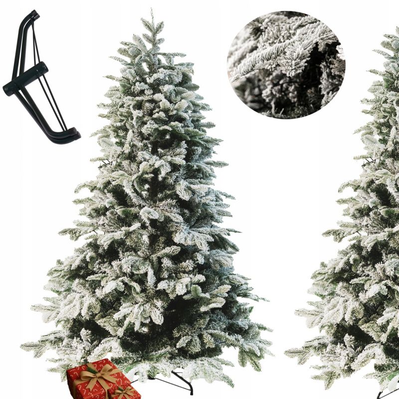 Choinka sztuczna MoodMe ośnieżona Jodła Kaukaska JOLLY 210 cm jak żywa + STOJAK 1 szt