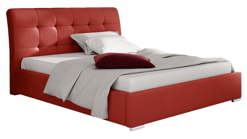 Łóżko tapicerowane MIRJAN 24 Amber 140x200 ekoskóra czerwony 1 szt.