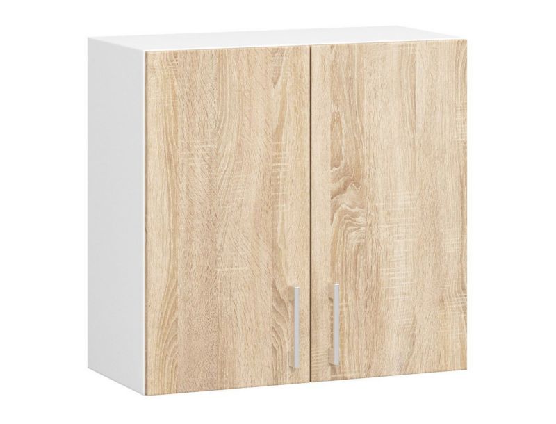 Szafka kuchenna Akord W60 system Lima Biała 60 cm 2 drzwi kolor Dąb Sonoma mat 2 półki 60x30,5x58 cm 1 szt.
