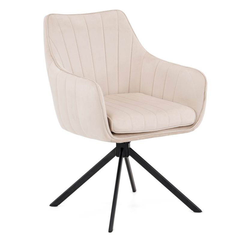 Krzesło obrotowe MebleMWM ALEX welur beż 1 szt.