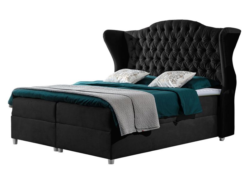 Łóżko kontynentalne MIRJAN 24 Livia 160x200 czarny 1 szt.