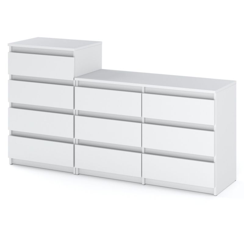 Komoda Hurtownia-Mebli Szuflady 10 Zestaw komód Hugo 64 160cm Biały Mat Biały Mat 160x33.5x92.5 cm 1szt.