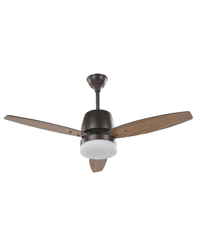 Wentylator sufitowy z lampą Mlava Ciemne drewno 1 szt.