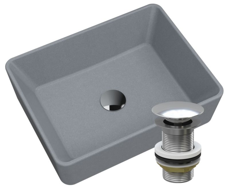 Umywalka Granitowa Nablatowa Granitan Merano Szara Klik Klak 1szt.