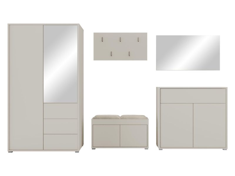 Zestaw MIRJAN 24 do przedpokoju Gesita V beżowy/beżowy plusz 1 szt.