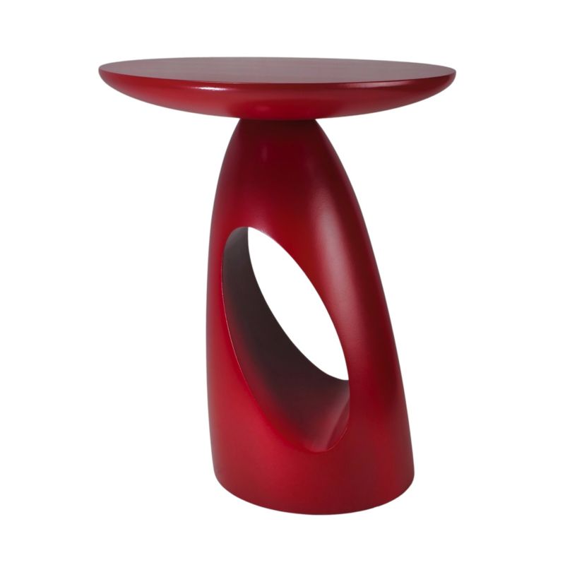 Stolik drewniany Kayani Island wys. 40 cm bordowy 1 szt.