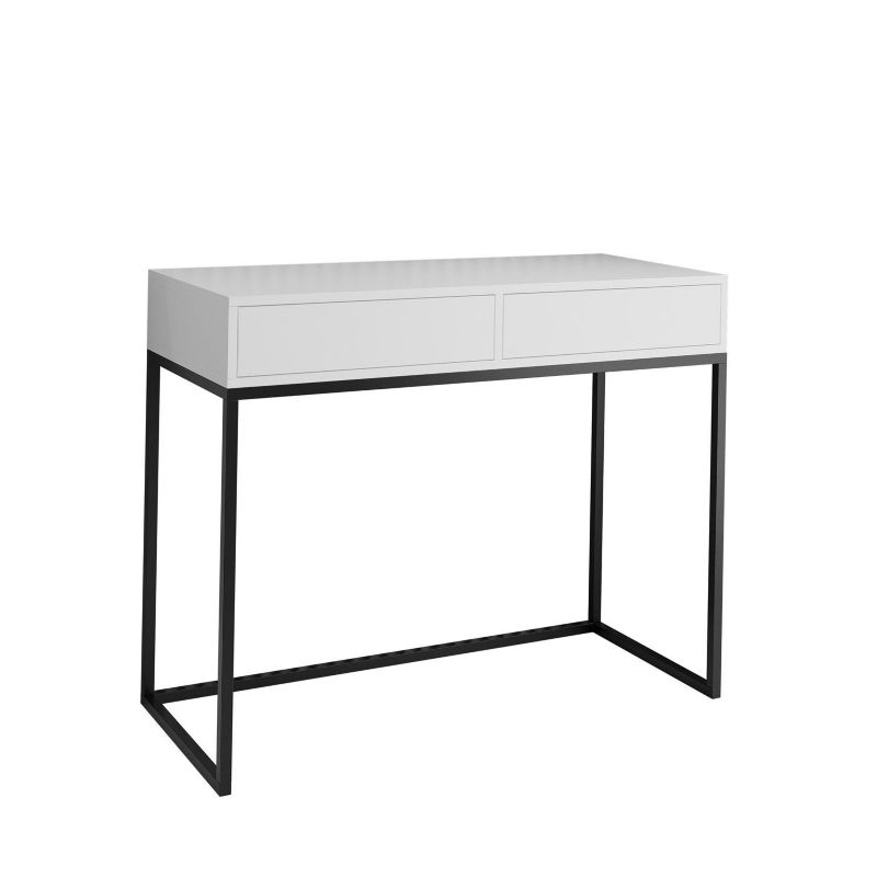 Toaletka z szufladami Bettso Cubic 80 cm w loftowym stylu na czarnym stelażu biały 1szt.