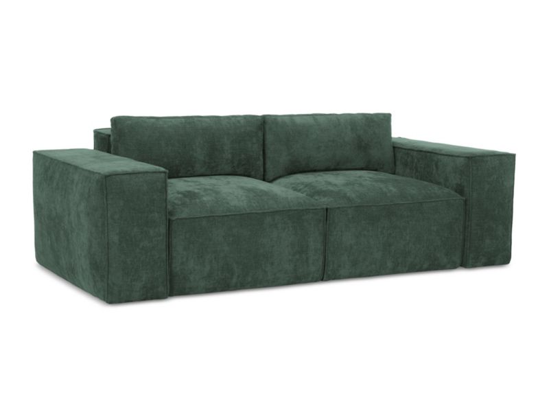 Kanapa 2-osobowa z funkcją spania LaMiaSofa Asti z tkaniny szenilowej 233x113 cm zielony 1 szt.