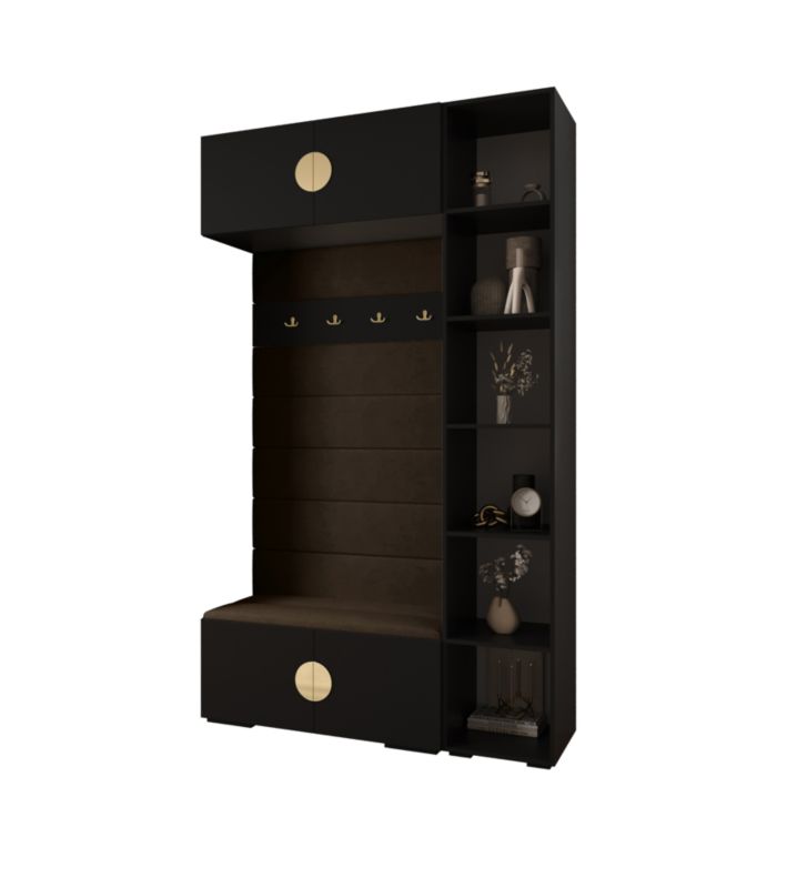 Garderoba do przedpokoju Abiks INOVA 4 Z20 czarny+złoty+manila04 1 szt.