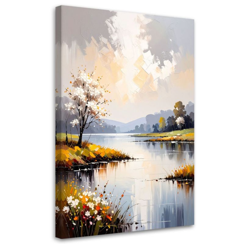 Obraz do salonu sypialni Feeby Krajobraz Jezioro Drzewa Natura 40x60cm 1szt