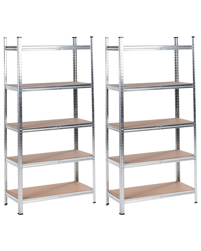 Zestaw 2 regałów magazynowych Xitta Metal 75 cm 30 cm Srebrny 1 par.