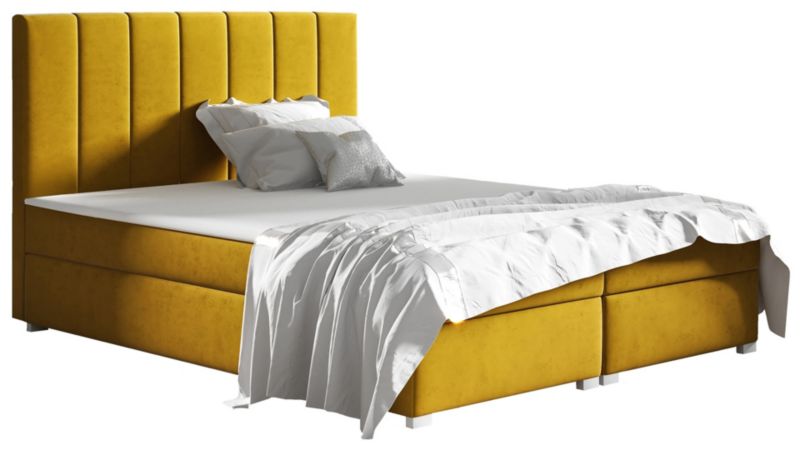 Łóżko kontynentalne 160x200 z pojemnikiem Bonni Brandi Żółte 1 szt.