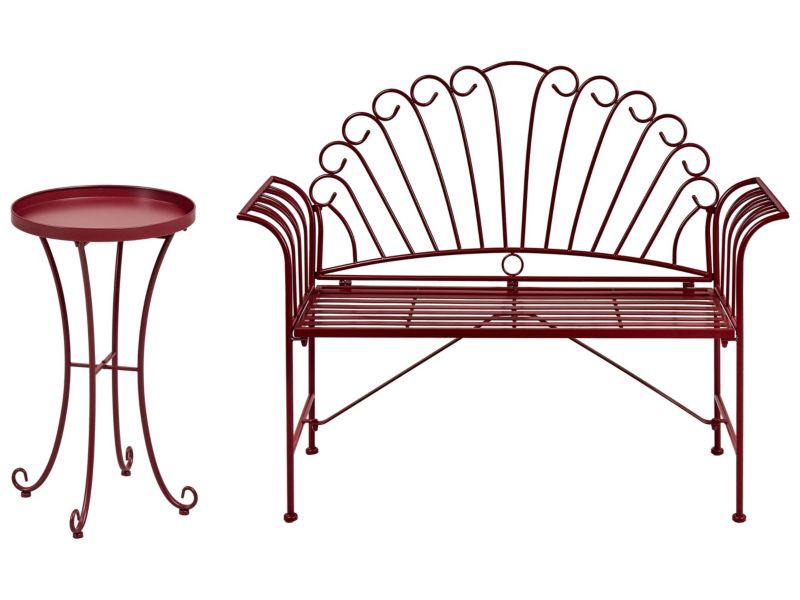 Zestaw mebli balkonowych Cavinia Metal Burgundowy 1 kpl