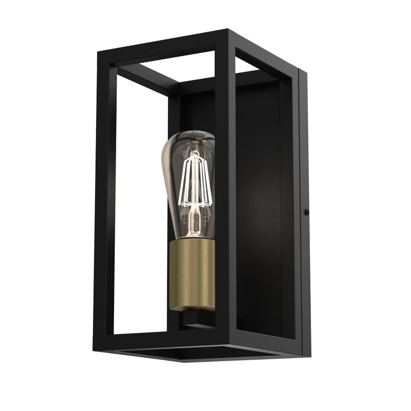 Kinkiet ścienny Luminex Frame czarny mat-mosiądz antyczny - patyna 1 x E27 x 15W IP20 wym: 30 x 15 x 17 cm - 1 szt.