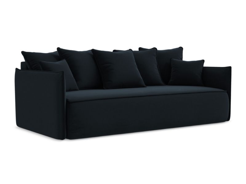 Kanapa 3-osobowa z funkcją spania LaMiaSofa GARDA z tkaniny welwetowej 225x105 cm królewski niebieski 1 szt.