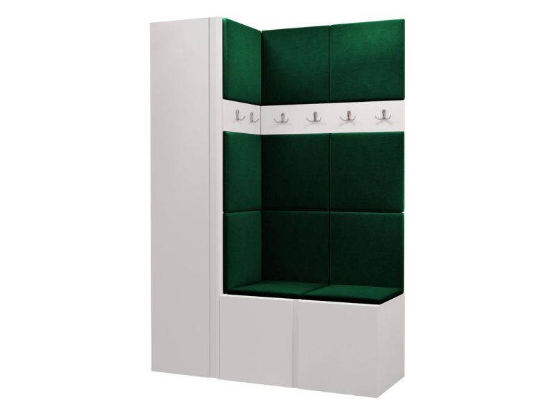 Garderoba MIRJAN 24 Orion IX biały + butelkowa zieleń 1 kpl.