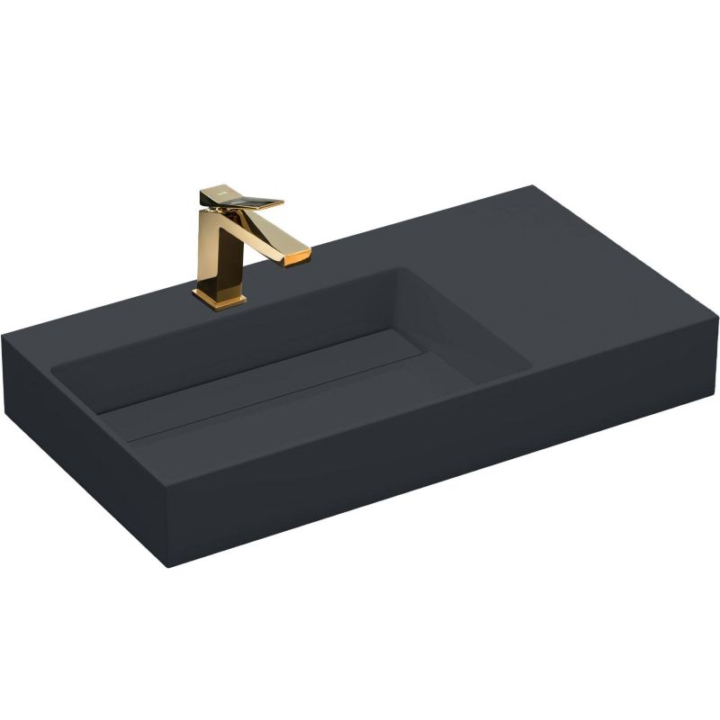 Umywalka Nablatowa Rea Archi Prostokątny Szary 89,5X48X13Cm 1 Szt