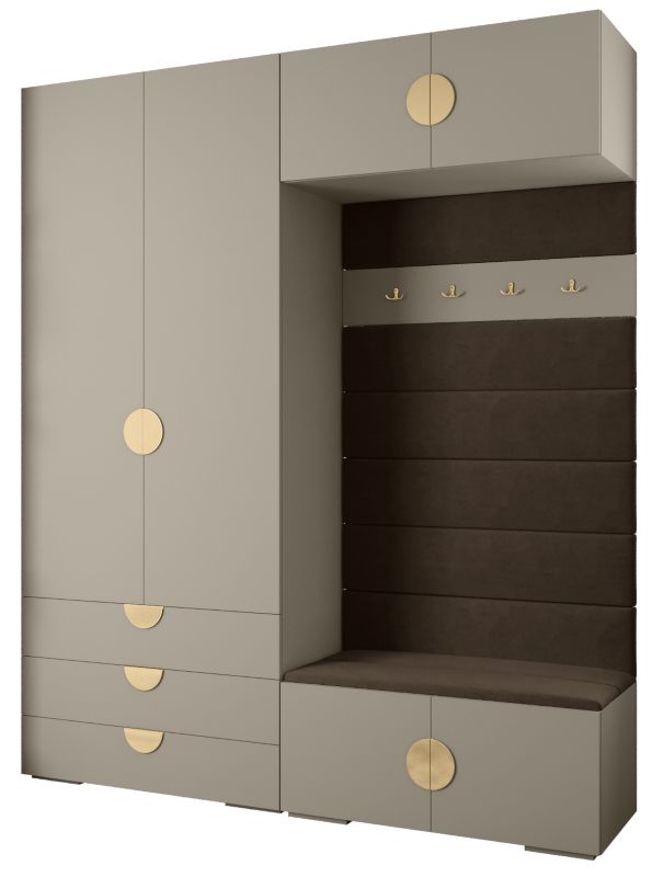 Garderoba do przedpokoju Abiks INOVA 4 Z12 kaszmir+złoty+manila04 1 szt.