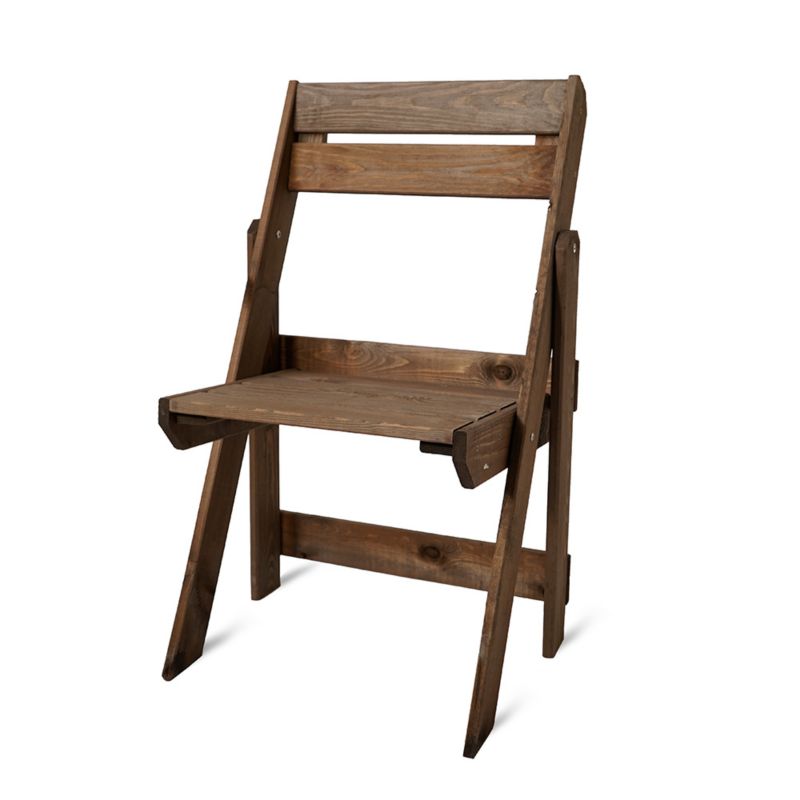 Krzesło Ogrodowe Hurtownia-Mebli Naturalne Drewno Sosnowe Składane 55cm Orzech Orzech 55x46x89 cm 1szt.