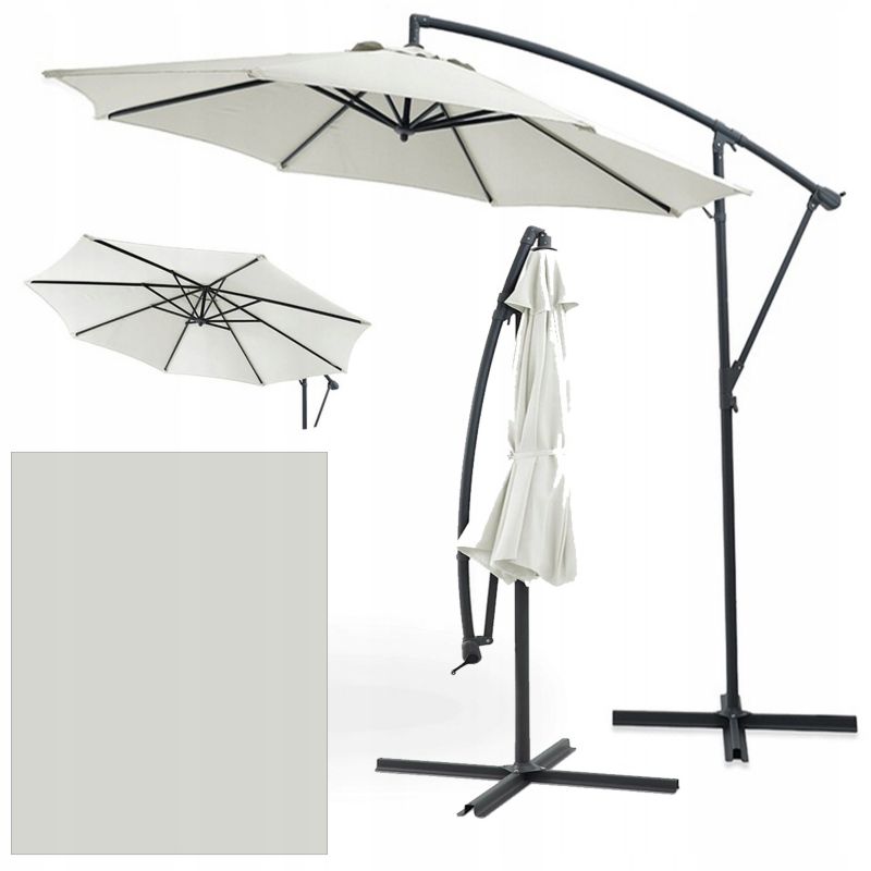 Parasol Ogrodowy Focus Garden Składany Boczny Santorini z Wysięgnikiem Beżowy 3m 1 Szt