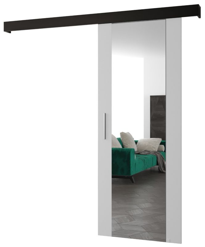Drzwi przesuwne naścienne Abiks SALWADOR II 80 biały mat + czarny mat + srebrny 1 szt.