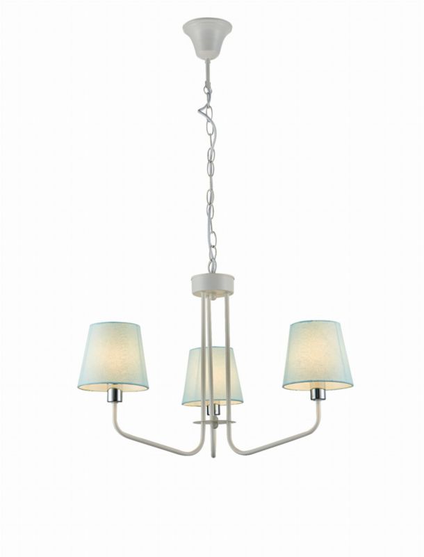 Żyrandol Candellux York biało-niebieski wym: 44 x 58 x 58 cm 3xE14 x 60W 1 szt.