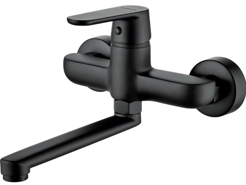 Bateria umywalkowa ścienna Kuchinox Dima czarna ruchoma wylewka 247mm 1 szt.