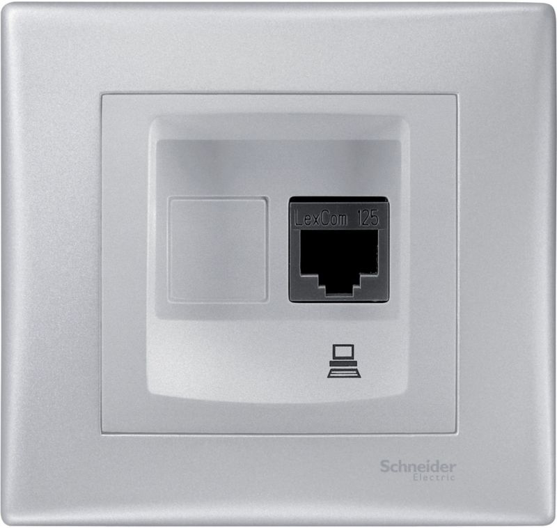 Gniazdo komputerowe Schneider Electric Sedna kat. 5e aluminium