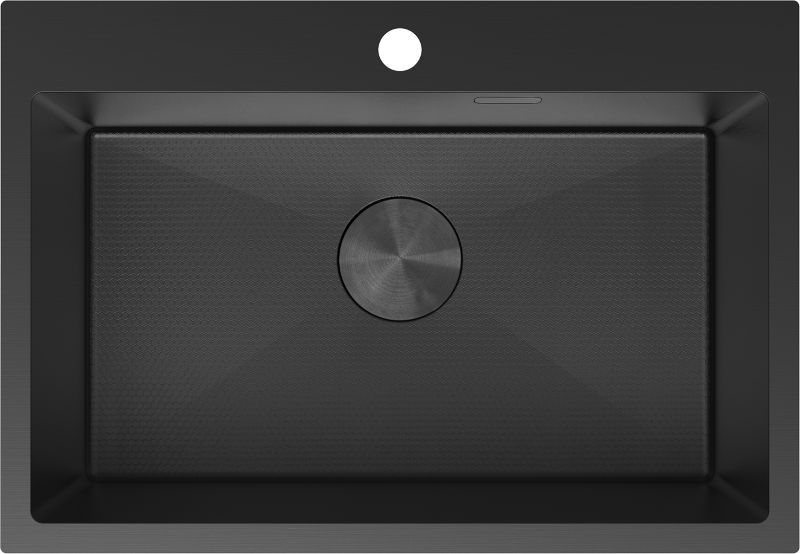 Zlewozmywak stalowy Mexen Solix czarny 650x450 mm 1-komorowy 1 szt.