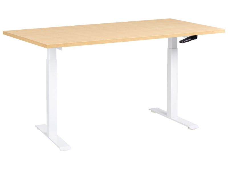Biurko regulowane manualnie Destines Jasny brąz/ biały 160 cm 72 cm 1 szt.