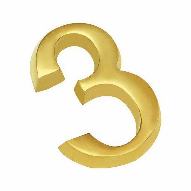 Cyfra 3 samoprzylepna 50 mm złota