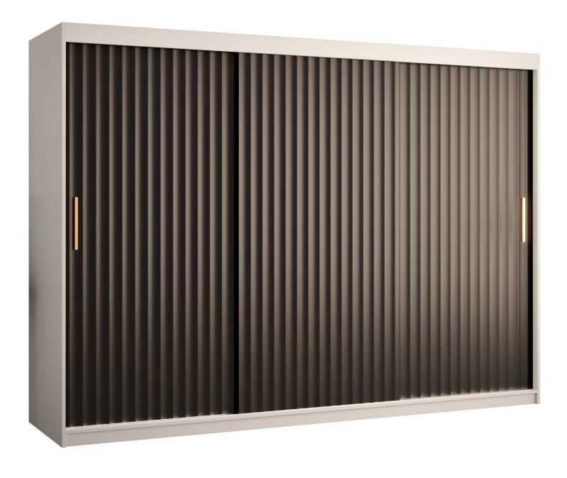 Szafa przesuwna Abiks RIFLO WAVE 1 250 biały mat + czarny mat 1 szt.