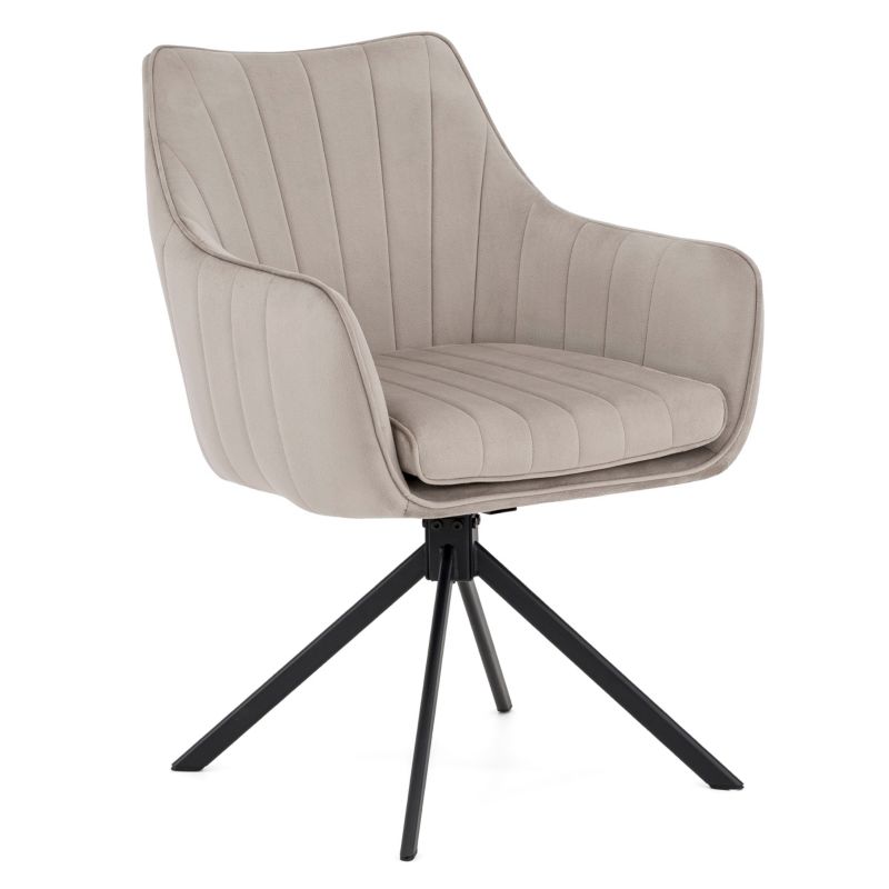 Krzesło obrotowe MebleMWM ALEX welur ciemny beż 1 szt.