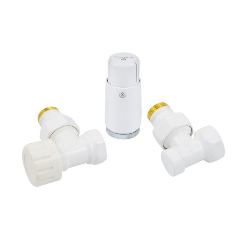 Zestaw termostatyczny Schlosser Standard biały kątowy 1 szt.