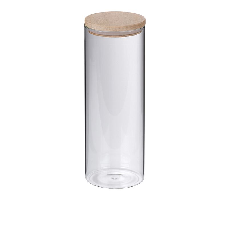 Pojemnik do przechowywania Kela Amelie 1,9L szkło transparentne bukowa pokrywa 1 szt.