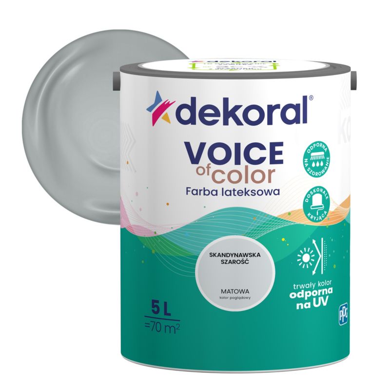 Farba kolorowa Dekoral Voice of Color skandynawska szarość 5 l