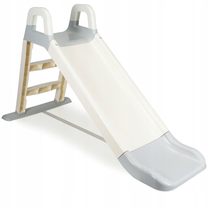 Zjeżdżalnia ślizg duża dla dzieci 140cm Coil ogrodowa solidna z drabinką kremowo-szara 1szt