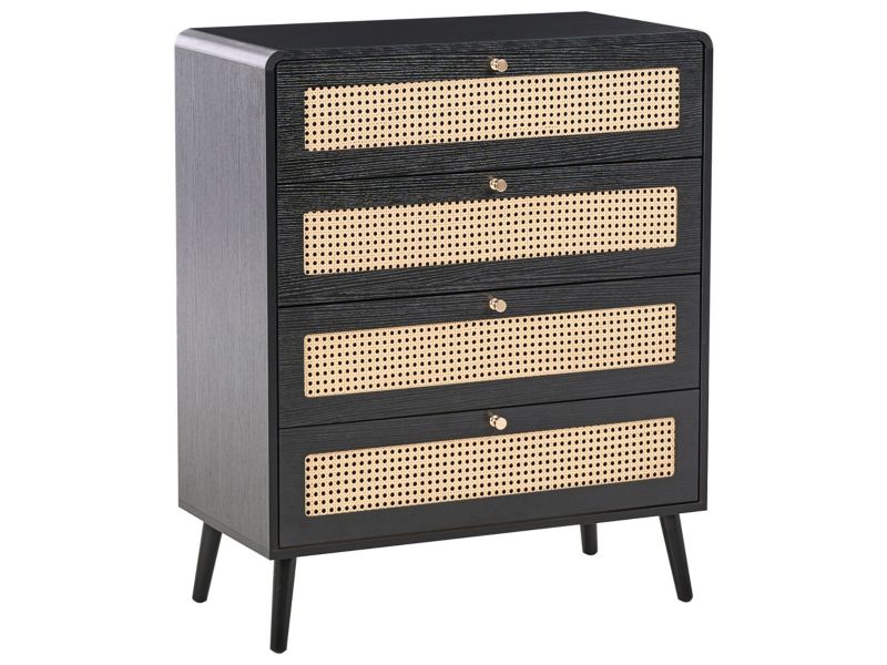 Komoda 4 szuflady Moura Czarny 1 szt.